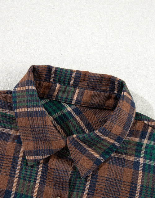 Load image into Gallery viewer, Plaid Button Up Long Sleeve Jacket
