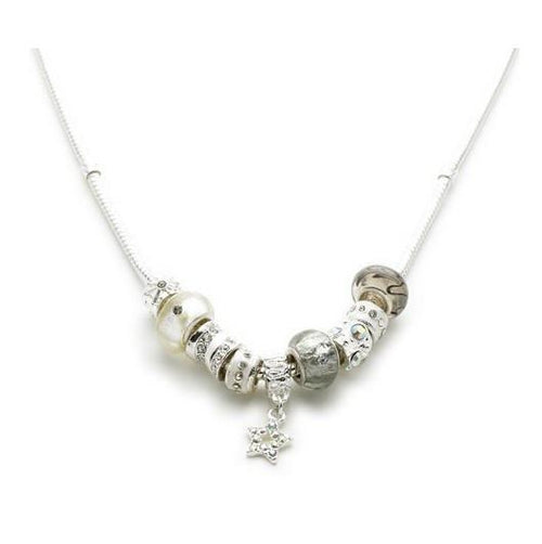 Load image into Gallery viewer, Silver Plated 'Champagne Glamour' Charm Bead Necklace by Liberty Charms USA

