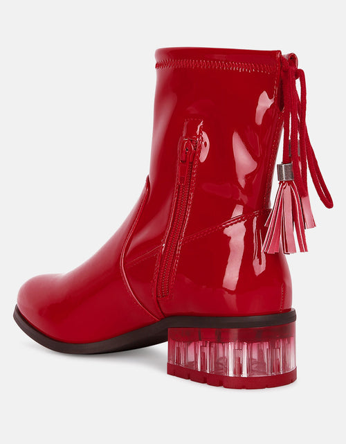 Load image into Gallery viewer, cheer leader tassels detail ankle boots by London Rag

