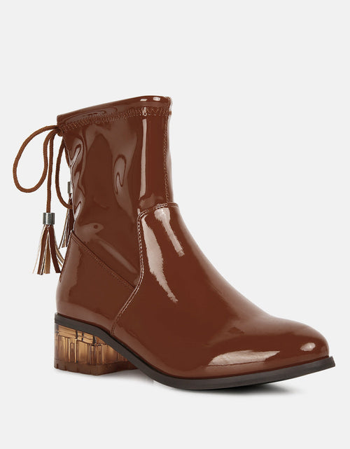 Load image into Gallery viewer, cheer leader tassels detail ankle boots by London Rag
