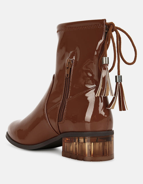 Load image into Gallery viewer, cheer leader tassels detail ankle boots by London Rag
