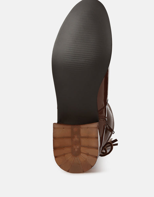 Load image into Gallery viewer, cheer leader tassels detail ankle boots by London Rag
