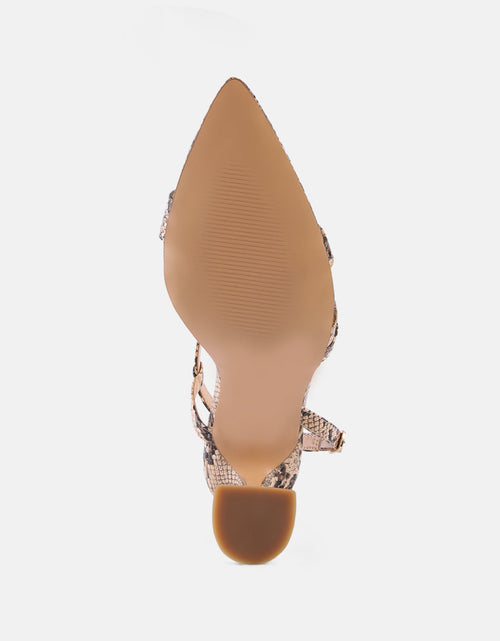 Load image into Gallery viewer, cherry tart snake print spool heel sandals by London Rag
