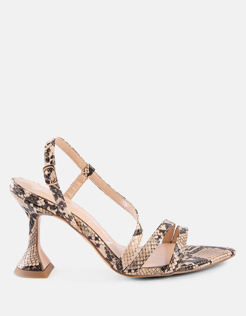Load image into Gallery viewer, cherry tart snake print spool heel sandals by London Rag
