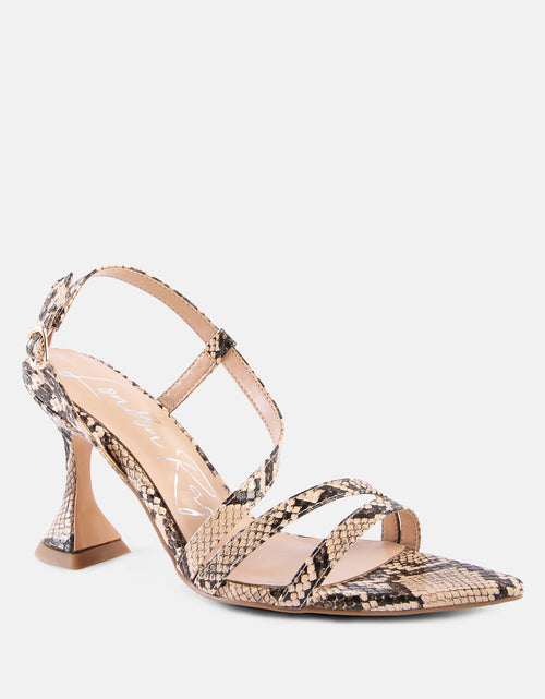 Load image into Gallery viewer, cherry tart snake print spool heel sandals by London Rag
