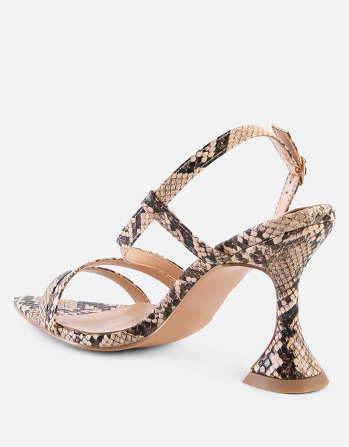 Load image into Gallery viewer, cherry tart snake print spool heel sandals by London Rag
