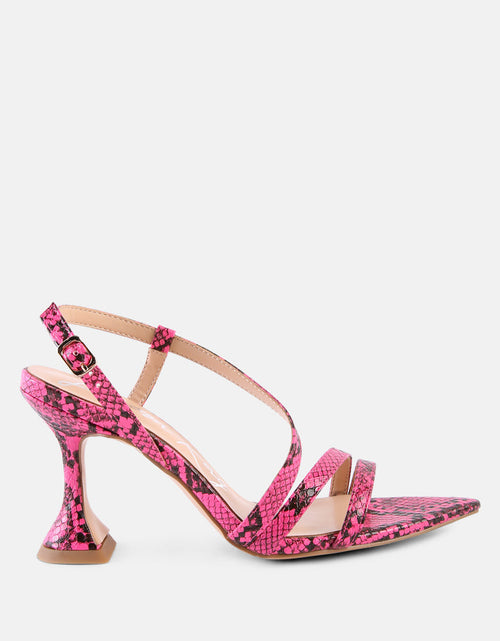 Load image into Gallery viewer, cherry tart snake print spool heel sandals by London Rag
