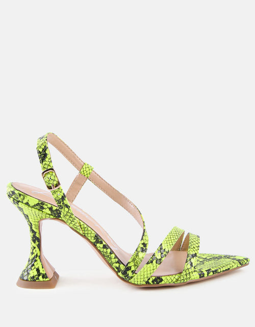 Load image into Gallery viewer, cherry tart snake print spool heel sandals by London Rag
