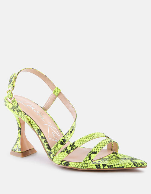 Load image into Gallery viewer, cherry tart snake print spool heel sandals by London Rag
