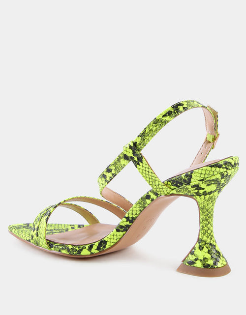 Load image into Gallery viewer, cherry tart snake print spool heel sandals by London Rag
