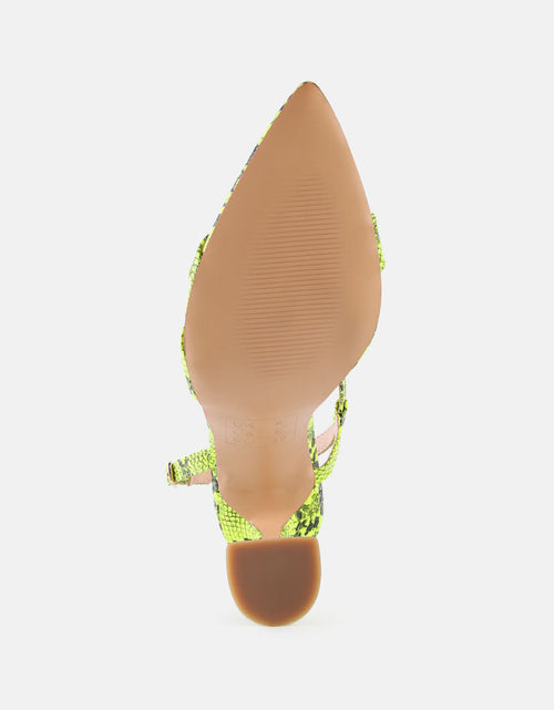 Load image into Gallery viewer, cherry tart snake print spool heel sandals by London Rag
