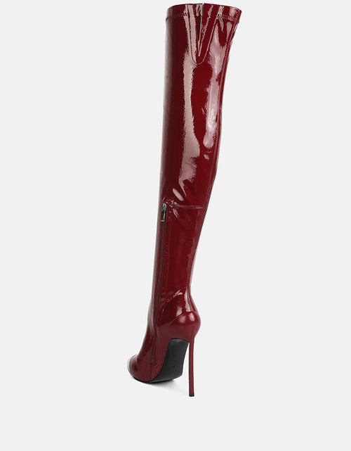Load image into Gallery viewer, chimes high heel patent long boots by London Rag
