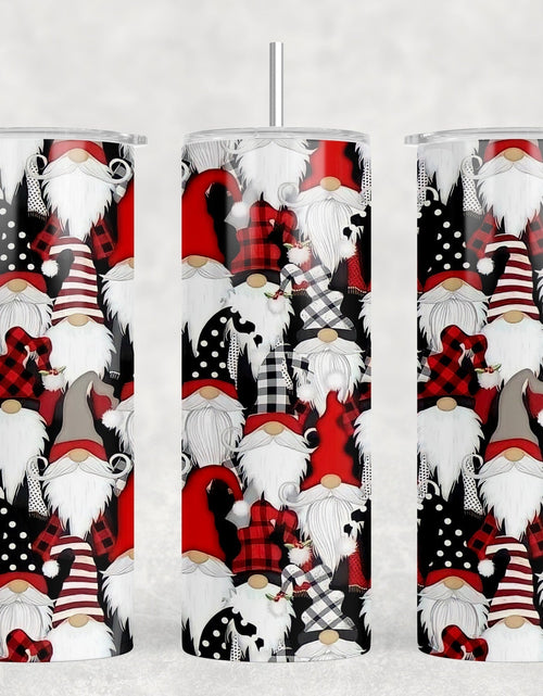 Load image into Gallery viewer, Christmas Gnomes - 20 oz Steel Skinny Tumbler - Optional Blue Tooth Speaker - Speaker Color will Vary by Rowdy Ridge Co
