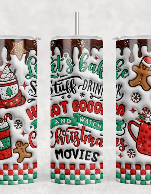 Load image into Gallery viewer, Christmas Movies - 20 oz Steel Skinny Tumbler - Optional Blue Tooth Speaker - Speaker Color will Vary by Rowdy Ridge Co
