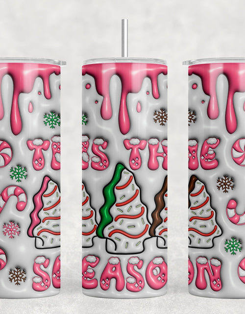 Load image into Gallery viewer, Christmas Tree Snack Cakes  - 20 oz Steel Skinny Tumbler - Optional Blue Tooth Speaker - Speaker Color will Vary by Rowdy Ridge Co
