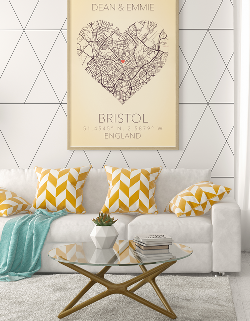 Load image into Gallery viewer, Couples Love Heart Map Any City &amp; Country with Coordinates Personalised 2022 Wall Decor Print with 10 New Styles by WinsterCreations™ Official Store

