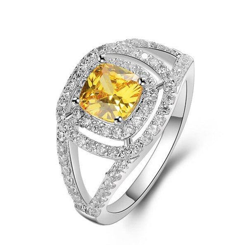 Load image into Gallery viewer, Citrine Ring for Women with Crystal Accent Stones by Hollywood Sensation®

