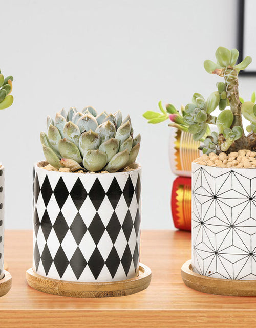 Load image into Gallery viewer, B&amp;W Planters Set of 3 by ClaudiaG Collection
