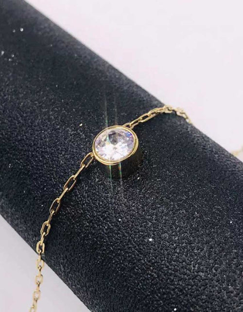 Load image into Gallery viewer, Stainless Steel Gold Solitaire Necklace by ClaudiaG Collection
