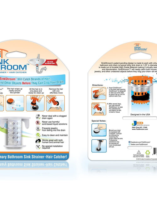 Load image into Gallery viewer, SinkShroom® (Clear) The Hair Catcher That Prevents Clogged Bathroom Sink Drains by TubShroom.com
