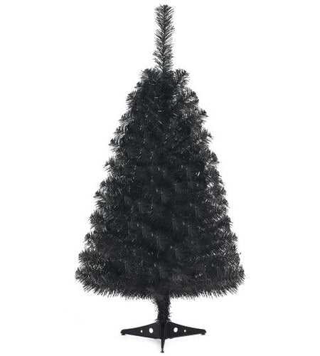 3 Feet Unlit Artificial Christmas Halloween Mini Tree with Plastic Stand-Black