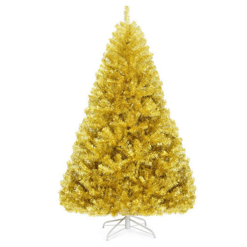 Load image into Gallery viewer, 6/7.5 Feet Artificial Tinsel Christmas Tree Hinged with Foldable Stand-6 ft
