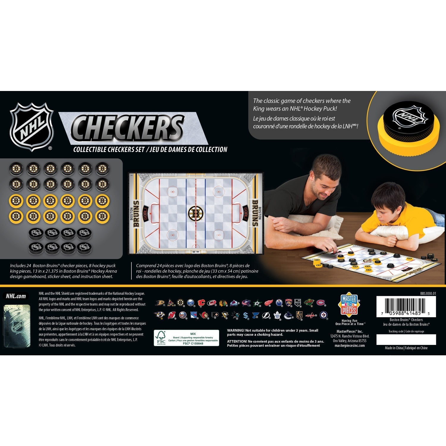Boston Bruins Checkers Board Game by MasterPieces Puzzle Company INC