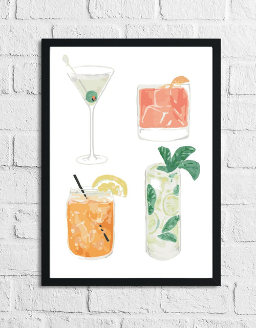 Load image into Gallery viewer, 4 Cocktails Drink Alcohol Wall Decor Print by WinsterCreations™ Official Store
