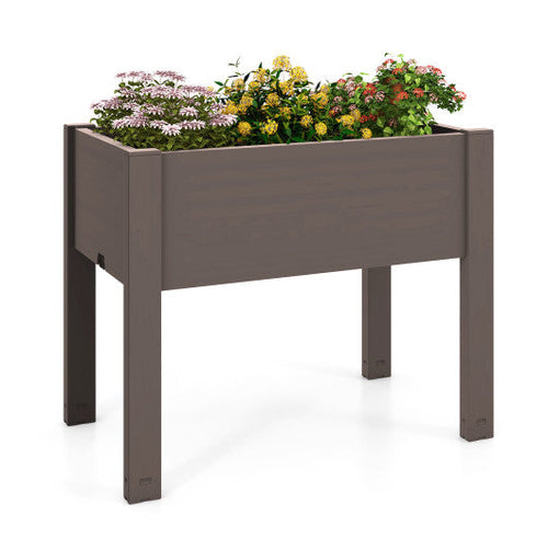 Load image into Gallery viewer, 53L Raised Bed Grow Box Self-Watering Planter Box Stand with Water Level Monitor-Coffee
