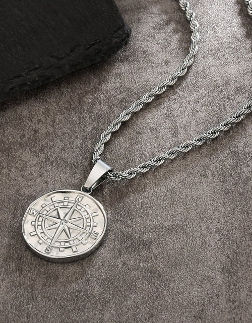 Load image into Gallery viewer, Compass Coin Pendant Necklace by Bling Proud | Urban Jewelry Online Store
