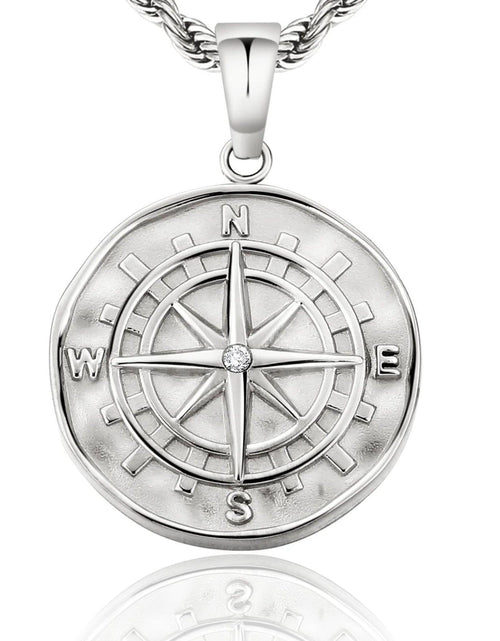 Load image into Gallery viewer, Compass Coin Pendant Necklace by Bling Proud | Urban Jewelry Online Store
