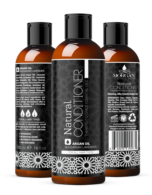 Load image into Gallery viewer, ARGAN NATURAL CONDITIONER LAVENDER 16 OZ Conditioner Lavender - Argan Conditioner Is Also Paraben Free and Synthetic Fragrance Free - 100% Vegetarian. Made In USA. by Morgan Cosmetics
