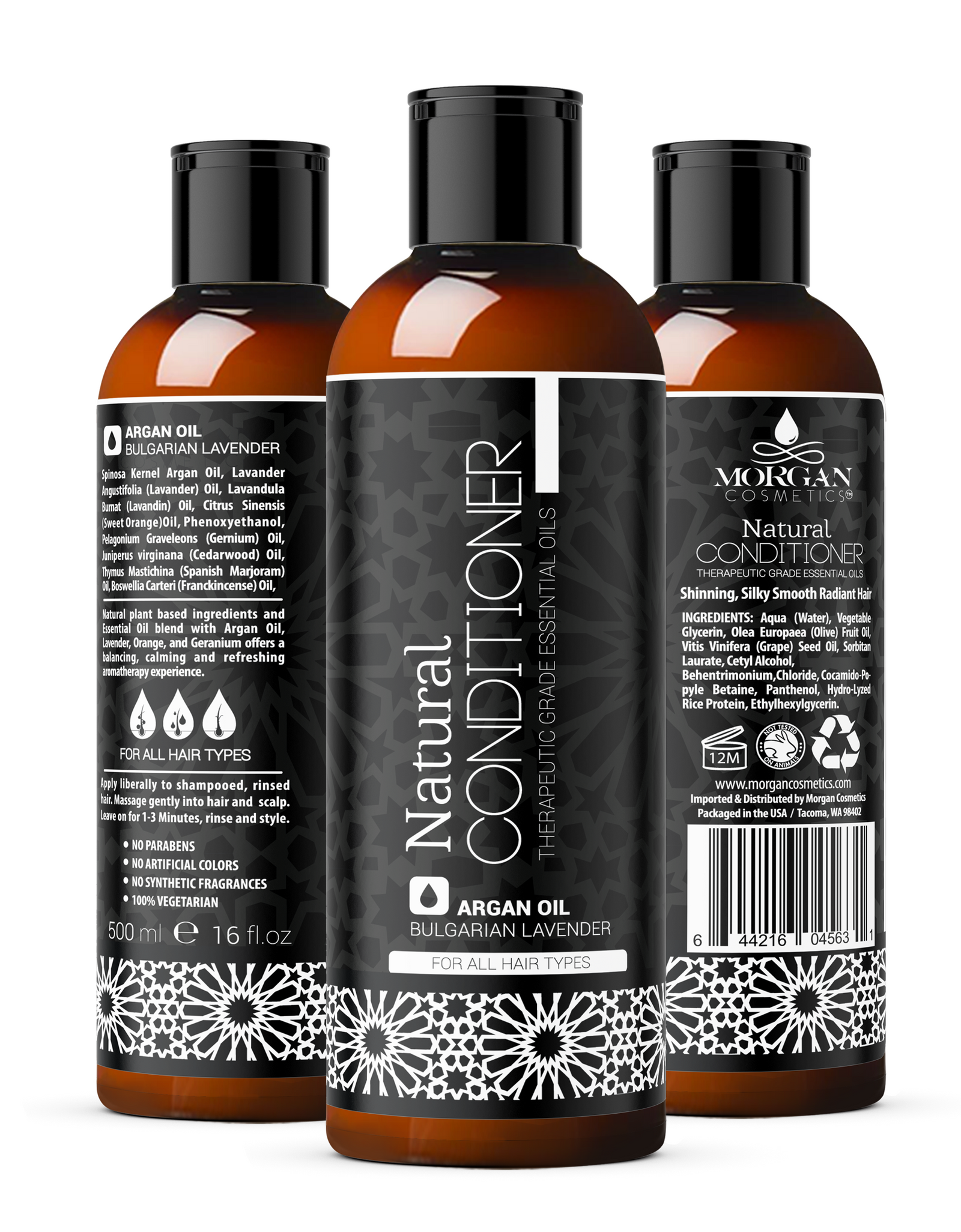 ARGAN NATURAL CONDITIONER LAVENDER 16 OZ Conditioner Lavender - Argan Conditioner Is Also Paraben Free and Synthetic Fragrance Free - 100% Vegetarian. Made In USA. by Morgan Cosmetics