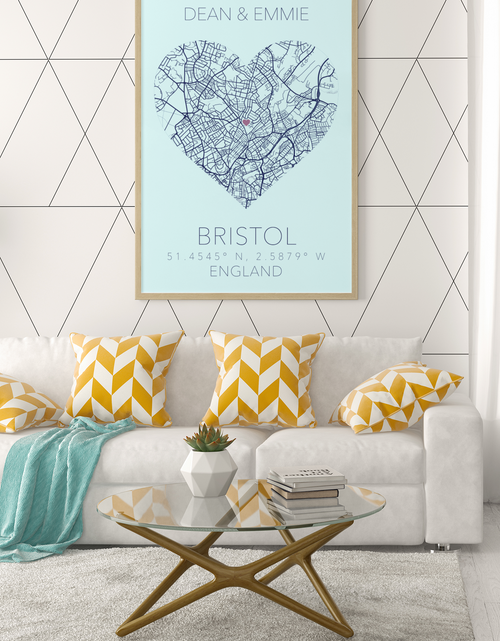 Load image into Gallery viewer, Couples Love Heart Map Any City &amp; Country with Coordinates Personalised 2022 Wall Decor Print with 10 New Styles by WinsterCreations™ Official Store
