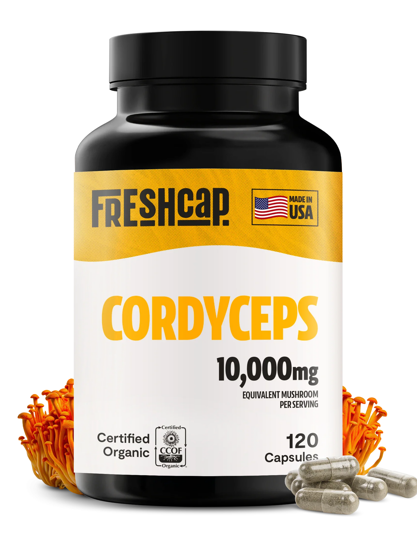 Organic Cordyceps Mushroom Supplement Capsules