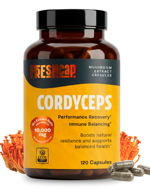 Load image into Gallery viewer, Organic Cordyceps Mushroom Supplement Capsules
