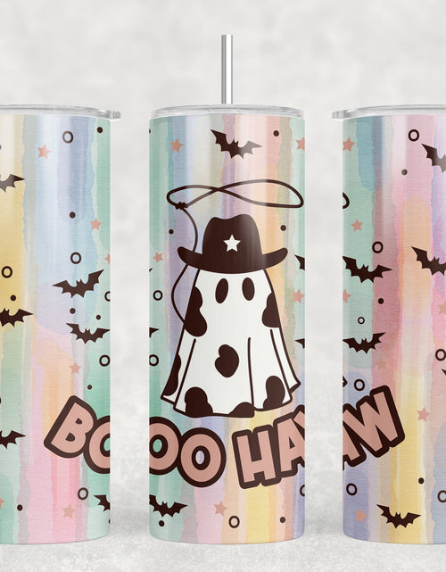 Load image into Gallery viewer, Cowboy Ghost - 20 oz Steel Skinny Tumbler - Optional Blue Tooth Speaker - Speaker Color will Vary by Rowdy Ridge Co
