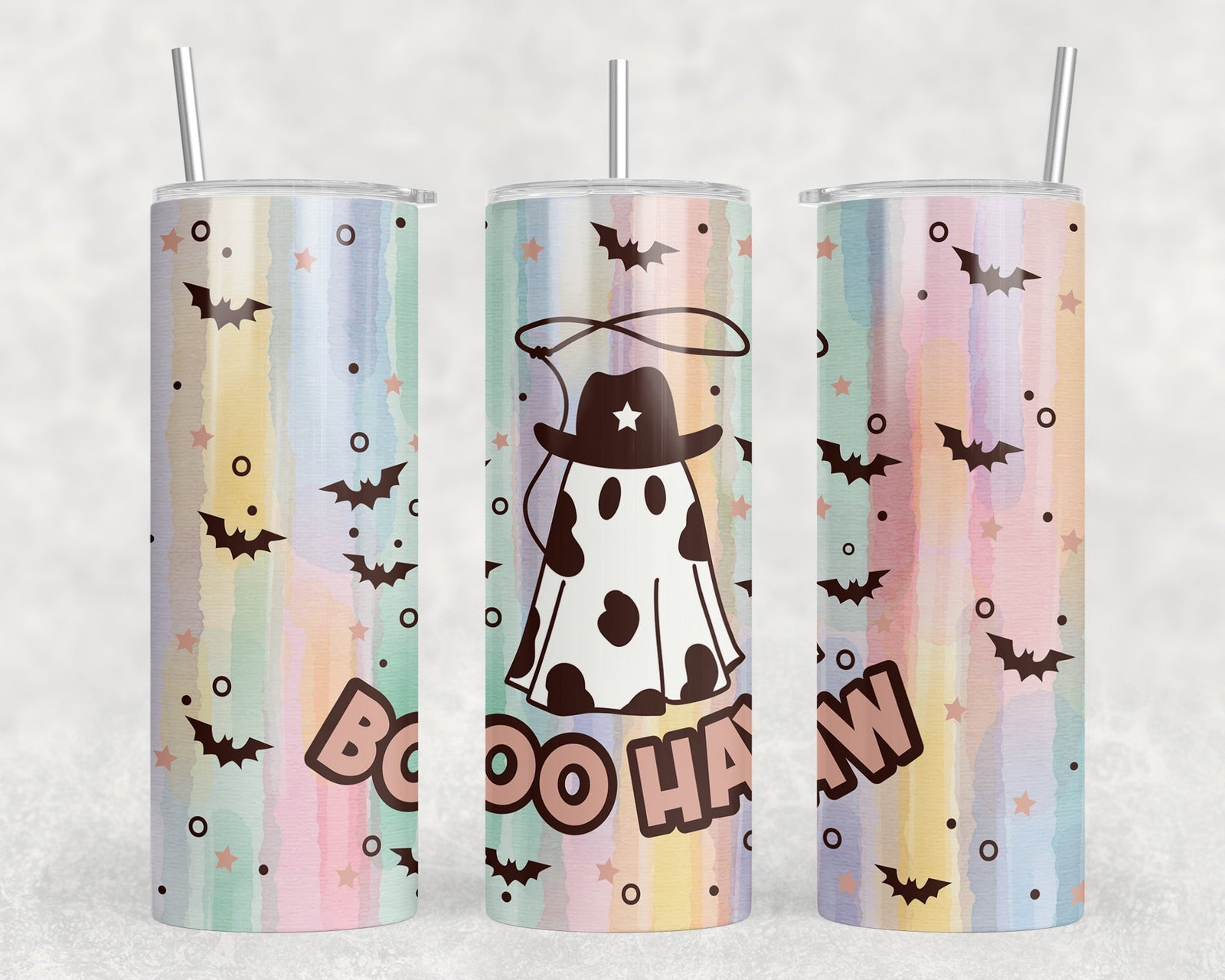 Cowboy Ghost - 20 oz Steel Skinny Tumbler - Optional Blue Tooth Speaker - Speaker Color will Vary by Rowdy Ridge Co