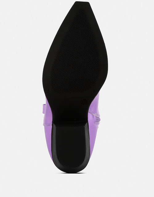 Load image into Gallery viewer, cowby metallic faux leather cowboy boots by London Rag
