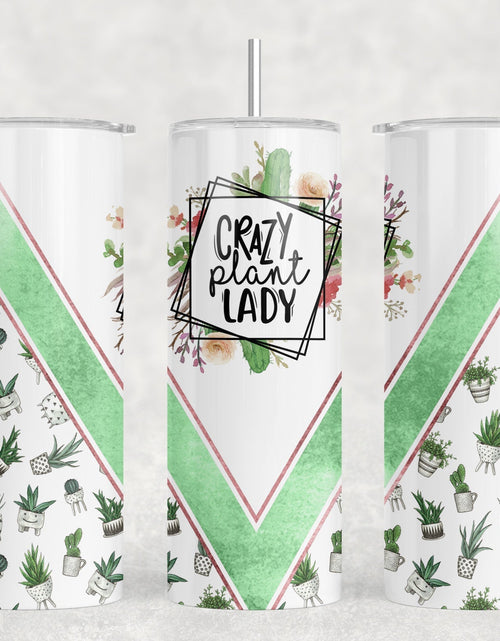 Load image into Gallery viewer, Crazy Plant Lady|Skinny Tumbler|Optional Bluetooth Speaker| Speaker Color Varies by Rowdy Ridge Co
