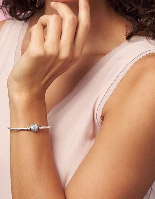 Load image into Gallery viewer, Jewelry Bundle: Crystal Pendant Necklace, Micro Pave Heart Charm Bracelet, Hammered Heart Stud Earrings by Donatello Gian
