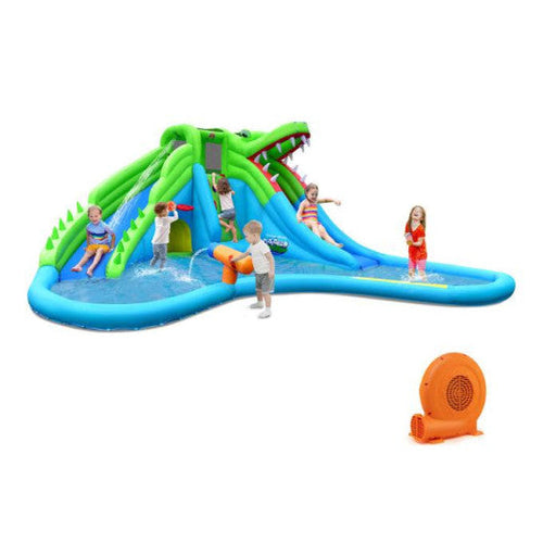 Load image into Gallery viewer, Inflatable Crocodile Style Water Slide Upgraded Kids Bounce Castle with 680W Blower
