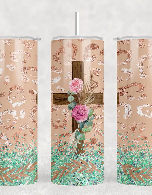 Load image into Gallery viewer, Cross|Skinny Tumbler|Optional Bluetooth Speaker| Speaker Color Varies by Rowdy Ridge Co
