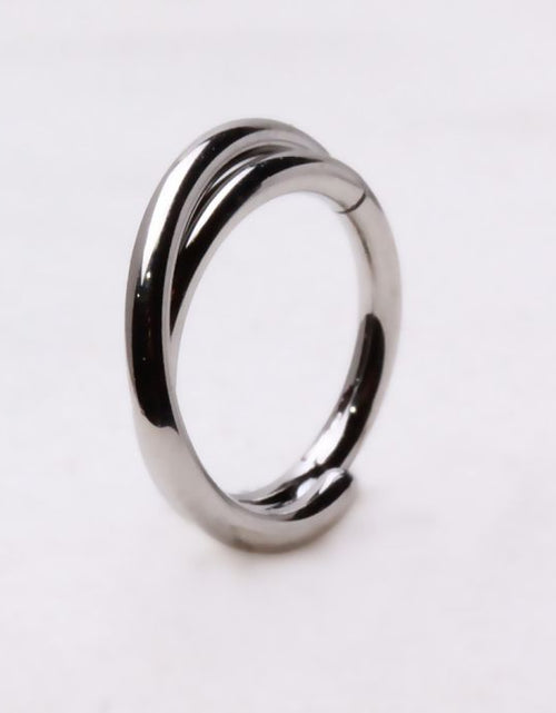 Load image into Gallery viewer, 316L Stainless Steel Criss-Cross Hinged Clicker Ring by Fashion Hut Jewelry
