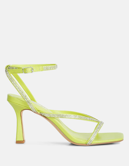 Load image into Gallery viewer, crush it diamante mid heel sandal by London Rag
