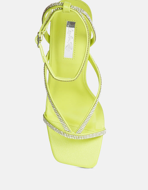 Load image into Gallery viewer, crush it diamante mid heel sandal by London Rag
