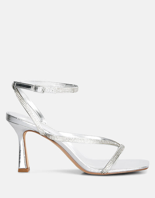 Load image into Gallery viewer, crush it diamante mid heel sandal by London Rag
