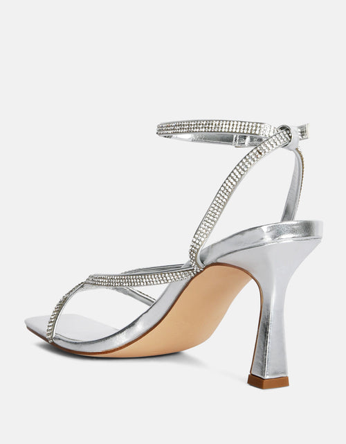 Load image into Gallery viewer, crush it diamante mid heel sandal by London Rag
