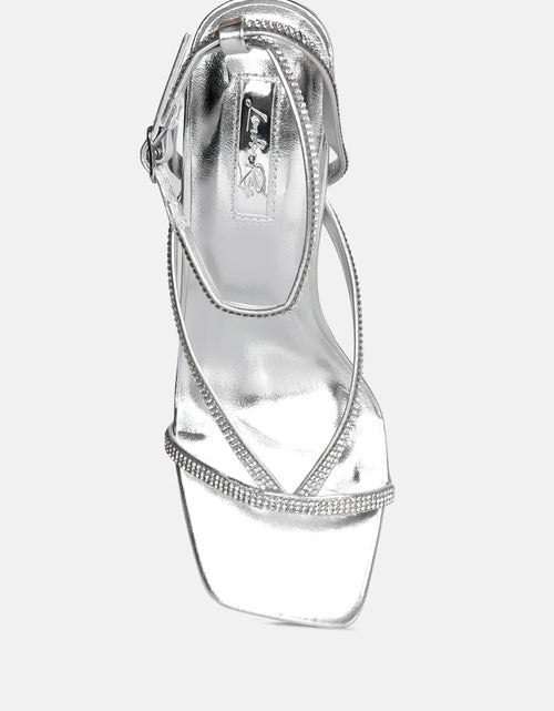 Load image into Gallery viewer, crush it diamante mid heel sandal by London Rag
