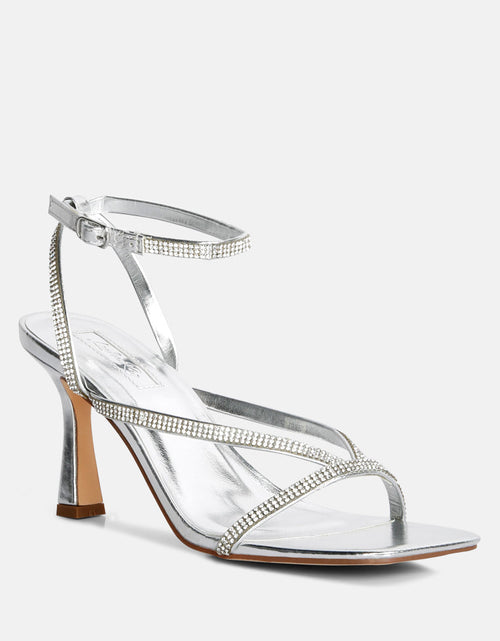 Load image into Gallery viewer, crush it diamante mid heel sandal by London Rag
